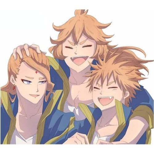 Personality Black Clover Brother Windshield Surfboard Cartoon Car Stickers VAN Trunk Anime Motorcycle Decal Anti-UV Art Pattern