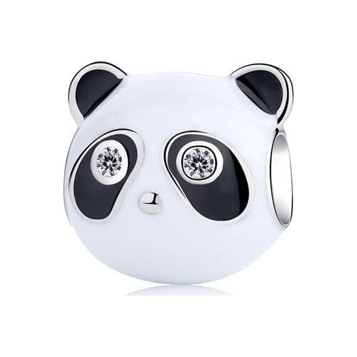 Fit Original Pan Charms Bracelet Women Clear Crystal Eyes Panda Beads for Jewelry Making DIY Cute Animal Dangle Girl Bangle Gift