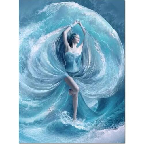 Full square round diamond painting sea woman god mermaid 3d cross stitch 5d diy diamond embroidery mosaic diamond home decor