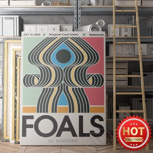 Rock Band Foals Poster, Music Band Warpaint Wall Art, Margaret Court Arena Gig Prints Art, Bar Pub Club Wall Decor, Fans Gift