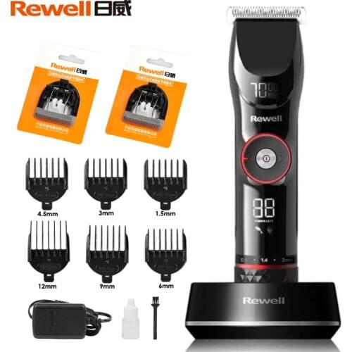 Rewell New Arrival Professional Hair Trimmer Men Electric Hair Clipper Steel Cutter Barber Salon Hair Cutting Machine 3500mA