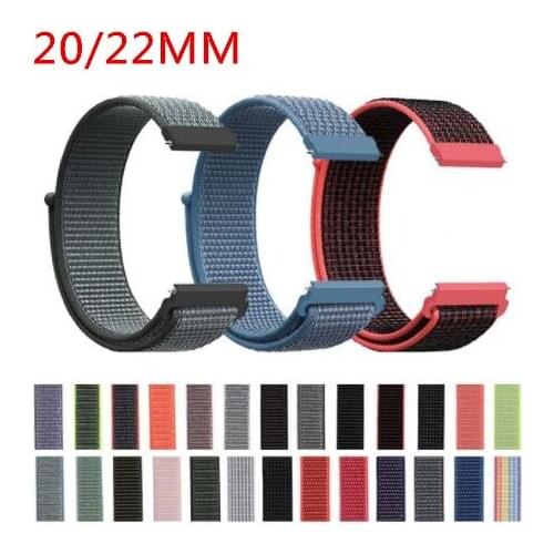 50pcs 22mm 20mm Nylon Strap for Samsung Gear S3 S2 Sport Frontier Classic Watch Band Galaxy Watch 42mm 46mm Amazfit Bip Strap