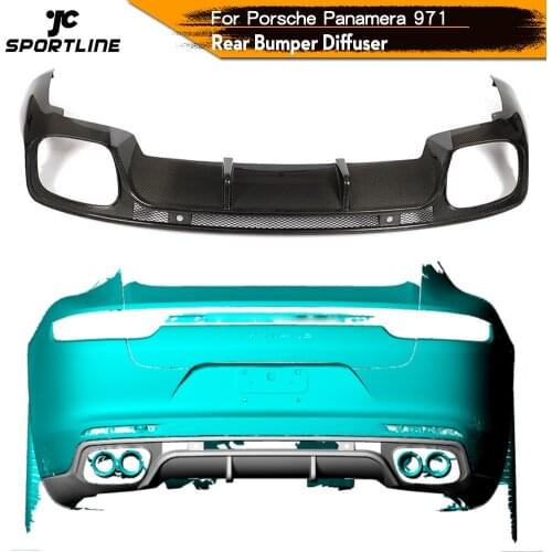 Carbon Fiber Car Rear Bumper Diffuser Lip Spoiler for Porsche Panamera 2017 - 2019 Rear Bumper Diffuser Lip Spoiler