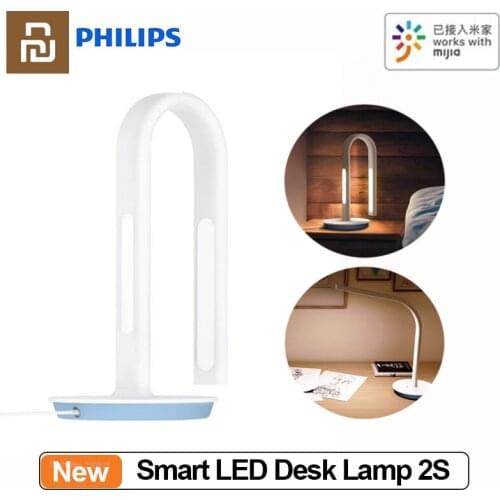 Youpin Philips Smart LED Desk Lamp 2S Dimmable Dual Light Source 13W RA90 Eyes Protect Table Light Mijia App Control Night Lamp