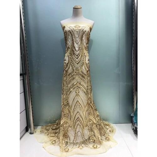 Unique African Tulle embroidered Lace Fabric with sequins SYJ-4211 African net Lace Fabric