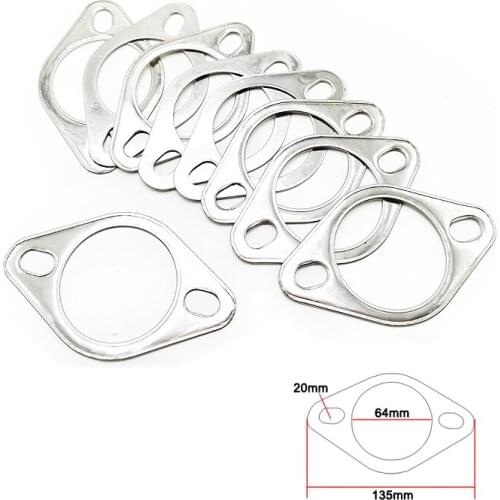 UNIVERSAL Stainless Steel Exhaust Pipe Gasket Downpipe To Catback Exhaust 2.5" 2 BOLTS GASKET