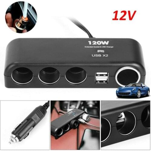Universal 12V 4in1 Cigarette Lighter Multi Socket Splitter Adapter Auto USB Interior Charger Car Parts Cigarette Lighter Socket
