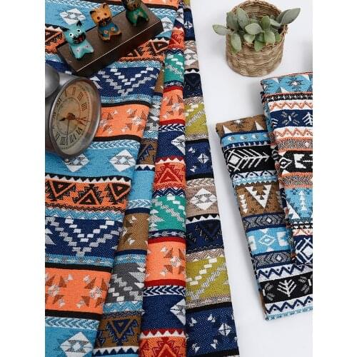 Width 58" Bohemian Chenille Ethnic Jacquard Fabric By The Yard For Clothing Sofa Pillow Tablecloth Material