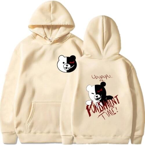 Female Harajuku Hip Hop Pullovers Monokuma Graphic Print Hoodies Danganronpa Killing Harmony Hoody 2021 New Women Men Sweatshirt