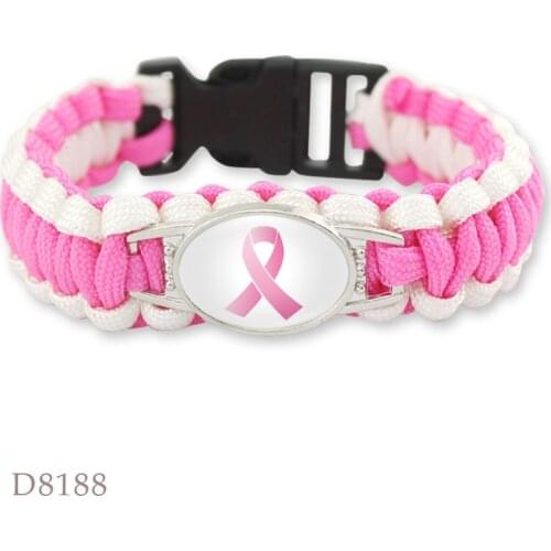Umbrella Rope Camping Bracelet For Women Men Child Breast Cancer Fighter Bracelets Bangles Jewelry