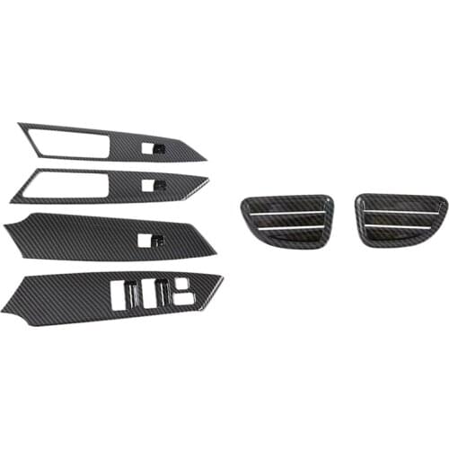 1set for Mitsubishi Pajero Sport 2020 Door Window Switch Buttons Cover & 2x Front Upper Air Vent Outlet Cover
