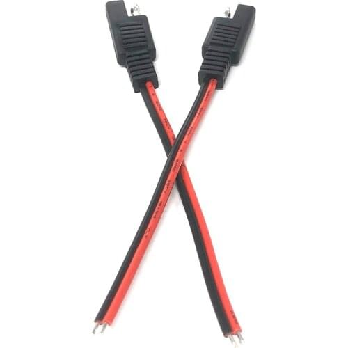 2Pcs 18AWG SAE Extension Cable 2-Pin SAE Quick Disconnect Plug 10A Solar Battery Panel SAE Plug Input Cable and Output Cable