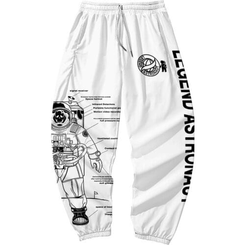2021 New Arrival Print 3D Creative The astronauts Pants Harajuku Streetwear Elastic Waist Harem Hip Hop Joggers Pants