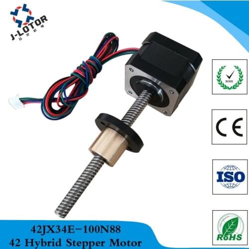 42 Screw Stepper Motor shaft Tr8*8*100mm Nema 17 1.33A Nema17 0.22kg.cm Linear Stepping Motor With