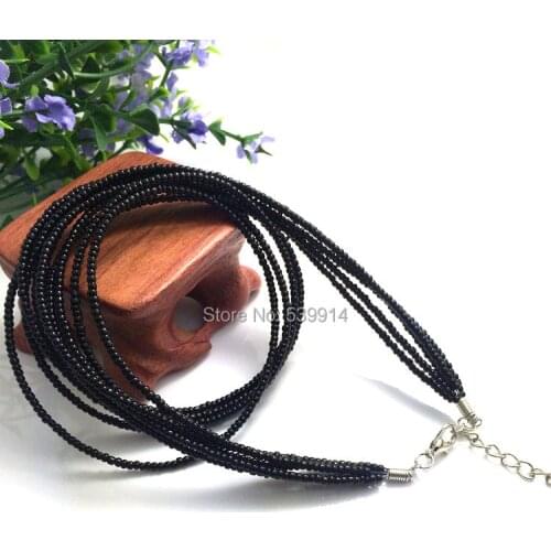 5pcs/lot Black 2mm Czech Seed Spacer Beads Necklace Cord To Make Necklaces Colares Cuerda Accessories Diy Jewelry Fittings