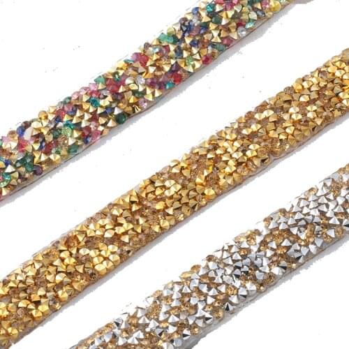 5 Yards/lot 15mm width lace rhinestone Hotfix Chain Trim Wedding Crystal Appliques Resin Beads Strass Mesh Band For Dress