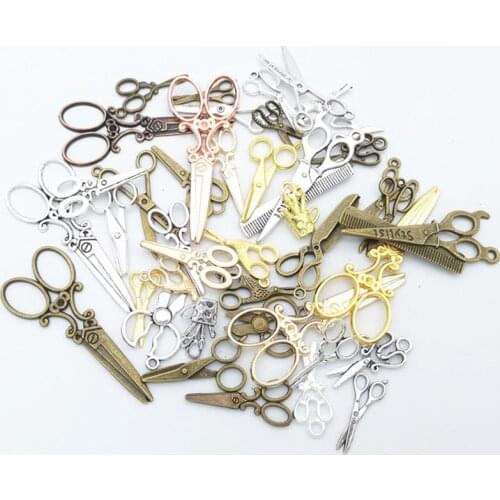 50g 100g Scissors Mixed Charms Pendant Bracelets Necklaces Accessories for Craft Jewelry Making Components DIY Creativity Charms