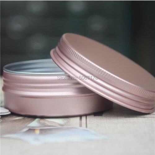 50pcs Rose Gold 60g Aluminum Metal Cosmetic Refillable Container Professional Cosmetics Container Cream Jar Pot Bottle