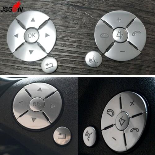 Car Interior Steering Wheel Button Switch Trim Cover Sticker For Mercedes Benz C E S Class W204 W212 W221 GLK X204 C200 C250