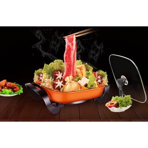 Free shipping Household multifunctional electric Hot pot Nonstick Frying Pan Korean skillet Multi Cookers Electric Skillets NEW