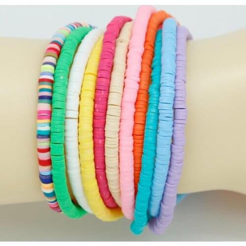 400pcs/String DIY 3/4/5/6/mm clay beads for jewelry making Mix Color Fimo Slices Vinyl Beads DIY Jewelry Bracelet Accessories