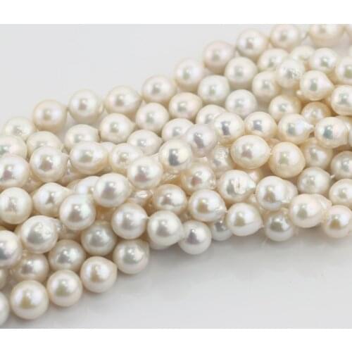 AA Natural 12-14mm baroque keshi white pearl strands loose beads