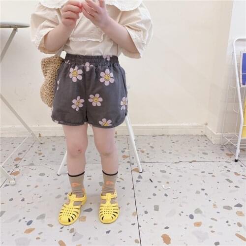 2021 Summer New Arrival Girls Fashion Floral Shorts Kids Korean Design Shorts Girls Shorts