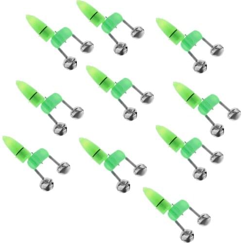 10Pc Electronic Dual LED Fishing Bite Alarm Rod Tip Alarms Fish