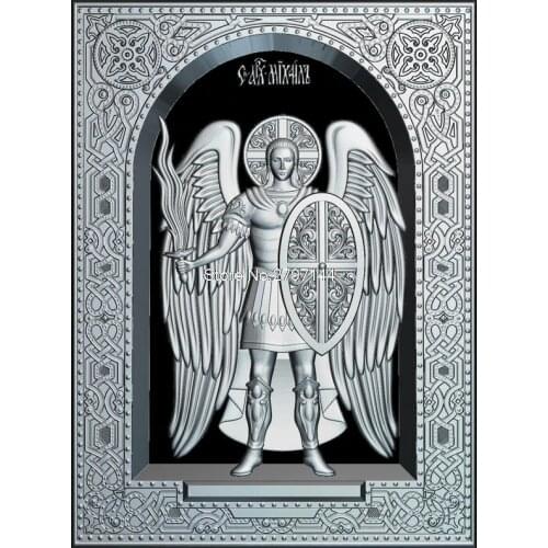 Saint_1 Mihail (Arhanghelul) frame 3D model relief figure STL format Religion 3d model relief for cnc in STL file format