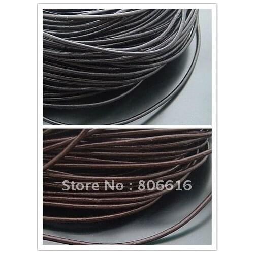 2MM 100Yards High Grade Round 100% Genuine Leather Ropes Cord Line Wire Jewelry Findings