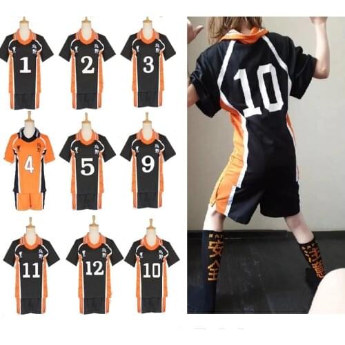 Anime Cosplay Costume Karasuno High School Volleyball Club Hinata Shyouyou Kageyama Tobio Sportswear Jerseys Uniform