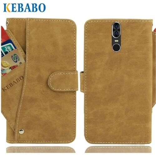 Leather Wallet INOI 7 Lite Case 6" Flip Vintage Leather Front Card Slots Cases Cover Business Phone Protective Bags