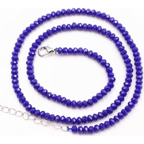 Fashion Exquisite Choker Necklace Natural Stone Jades Chain Necklaces 2x4mm Crystal Abacus Jaspers Bead Collare Jewelry 18" A809