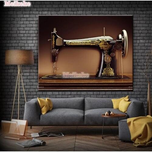 Diy 5D Sewing Machine Full Diamond Painting cross stitch kits art High Quality Scenic 3D paint by diamonds mosaic gift
