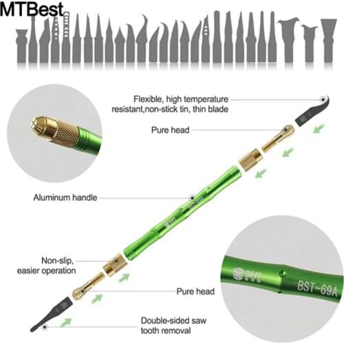 28 in 1 BGA Maintenance Knives For iPhone CPU NAND IC Chip Remove Glue Disassemble Rework Tin Blade Wood Carving Hand Tools Set