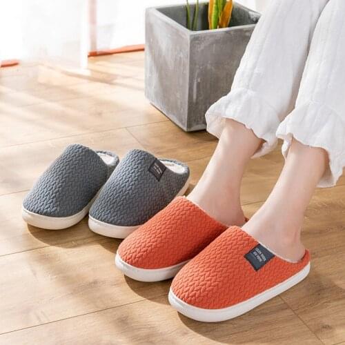 2021 New Winter Slippers Women Men Home Floor Shoes Warm Plush Indoor Bedroom Lovers Cotton Slipper Female Male House Footwear