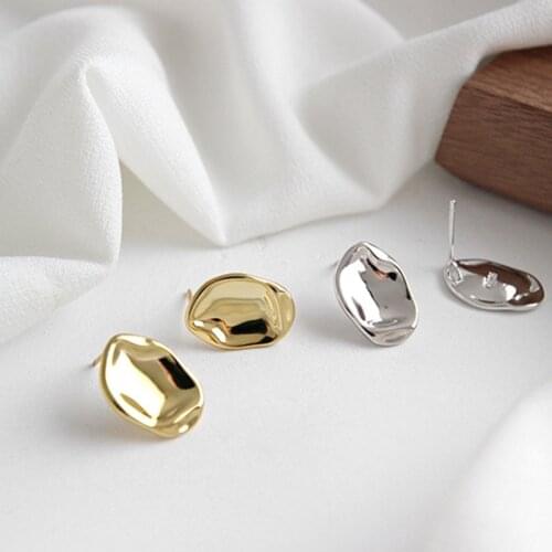 Origin Summer Statement Irregular Concave Convex Surface Metal Dangle earrings for Women Geometric Circle earrings Jewelry New