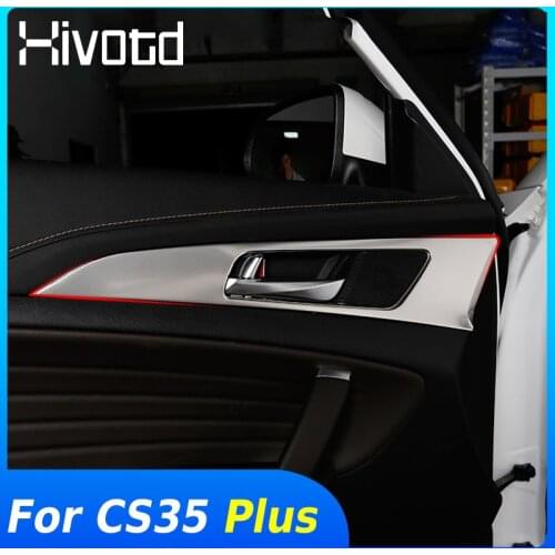 Hivotd Inner Door Handle Bowl Cover Car Styling Interior Decoration Parts Frame Trim Accessories For Changan CS35 Plus 2019 2020