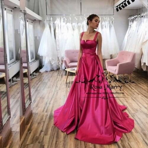 Women Plus Size Satin Prom Dresses A Line Front Split Long Length Simple Formal Evening Party Gowns Vestido De Festa Largos