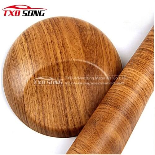 Premium Vinyl Wood Grain Textured Car Wrap Car Internal Stickers Wallpaper Furniture Wood Grain Paper Film
