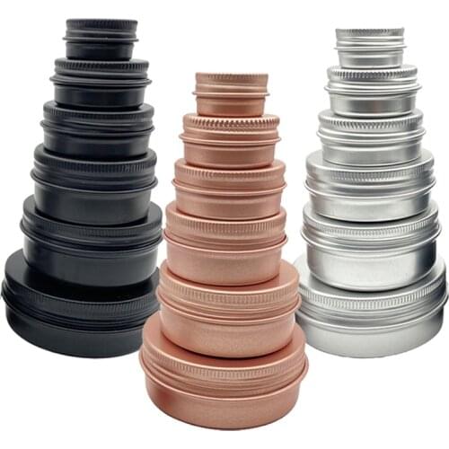 10Pcs 5g/10g/15g/20/30/50/60ml Empty Aluminum Jar Refillable Cosmetic Bottle Ointment Cream Sample Packaging Container Screw Cap