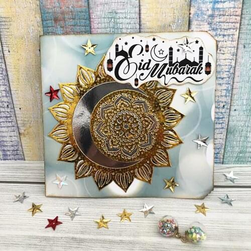 130x130mm Mandala Sun Moon Flowers Cutting Dies Art Pattern Stencil for DIY Craft Scrapbooking Cards Decorative