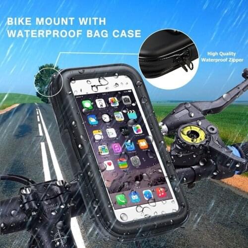 Univerola Bike Phone Holder with Waterproof Bag Case Bicycle Motorcycle Handlebar Mount Mobile Phone Holder For iPhone Samsung