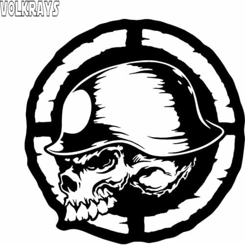 Volkrays Personality Car Sticker Skull Motorcycle Accessories Reflective Waterproof Cover Scratches Funny Vinyl Decal,13cm*13cm