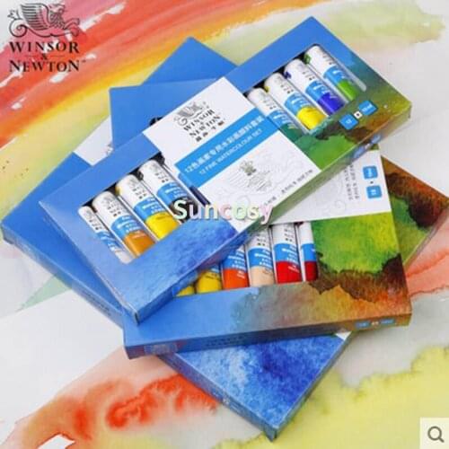 Winsor Newton 12/18/24 Colors Art Set Painter Specific Watercolor Paints Set Pigment Acuarelas Water Color Painting Gouache