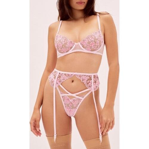 Lingerie Womens Underwear Sexy Lace Erotic Underwire Bra Female Brief Set Women 3 Pieces Sexy Breves Exotic Sets