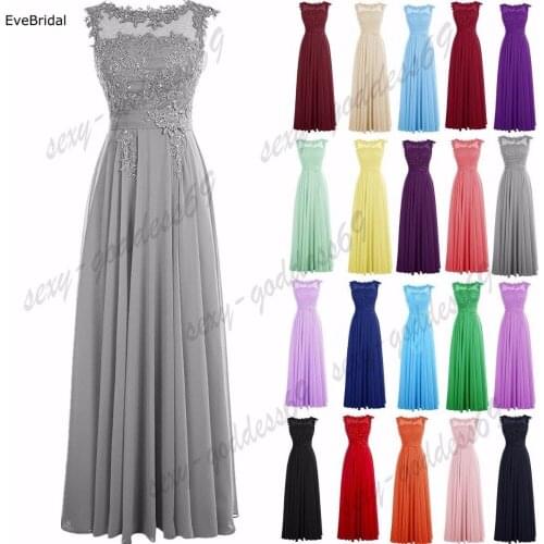 A-line Scoop Chiffon Applique elegant off-shoulder cheap Beading bridesmaid dresses Wedding party dresses robe de soiree Lace Up