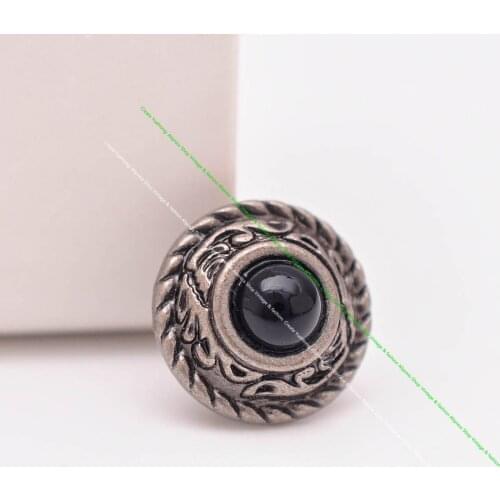 10Pcs 12mm Antique Silver Flower Rope Side Leathercraft Belt Accessories Handbag Wallet Black Turquoise Concho Screwback