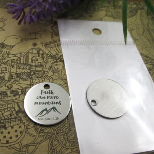 10pcs--"Faith can move mountains Matthew 17:20"stainless steel charms more style for choosing DIY Charms from Bible
