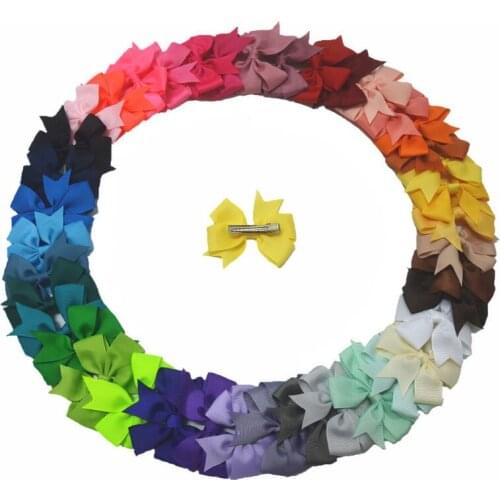 100pcs/pcs Solid Grosgrain Ribbon Bows Clips Hairpin Girls hair bows Boutique Hair Clip Headware Kids Hair Accessories